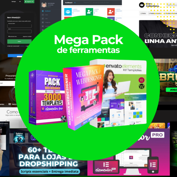 Mega Pack Pacote Ebooks Páginas Ferramentas Premium